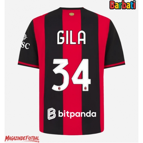 AC Milan Mario Gila #34 Tricou Fotbal Replică 2026-27 Barbati Acasa AC Milan Mario Gila #34 Tricou Fotbal Replică 2026-27 Barbati Acasa